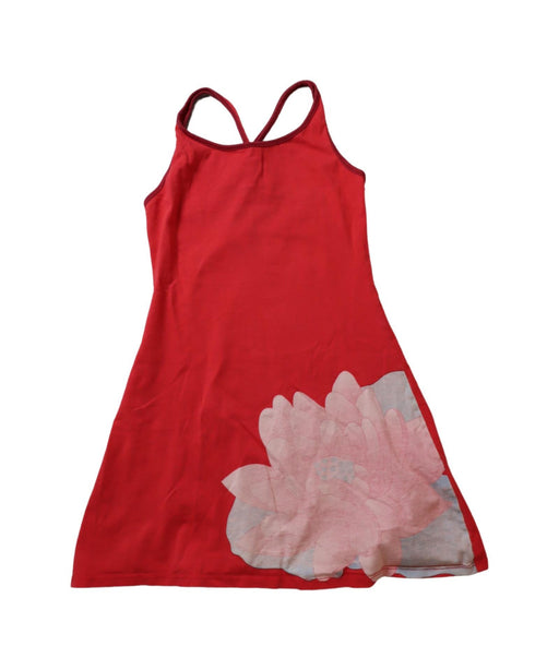 A Red Sleeveless Dresses from Shanghai Tang in size 4T for girl. (Front View)