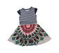 A Blue Short Sleeve Dresses from Desigual in size 5T for girl. (Back View)