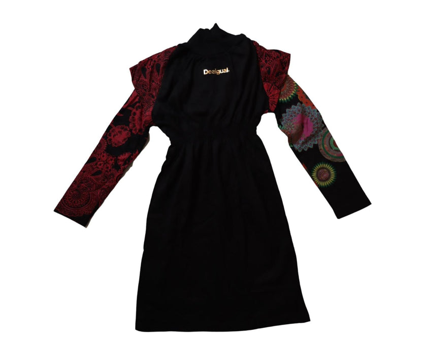 A Black Long Sleeve Dresses from Desigual in size 5T for girl. (Back View)