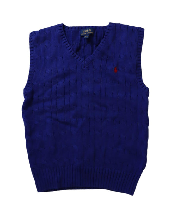 A Blue Sweater Vests from Polo Ralph Lauren in size 6T for boy. (Front View)