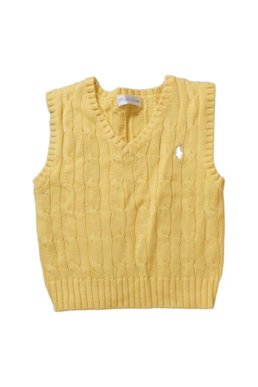 A Yellow Sweater Vests from Ralph Lauren in size 6-12M for boy. (Front View)