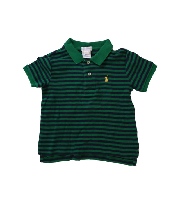 A Green Short Sleeve Polos from Ralph Lauren in size 12-18M for boy. (Front View)