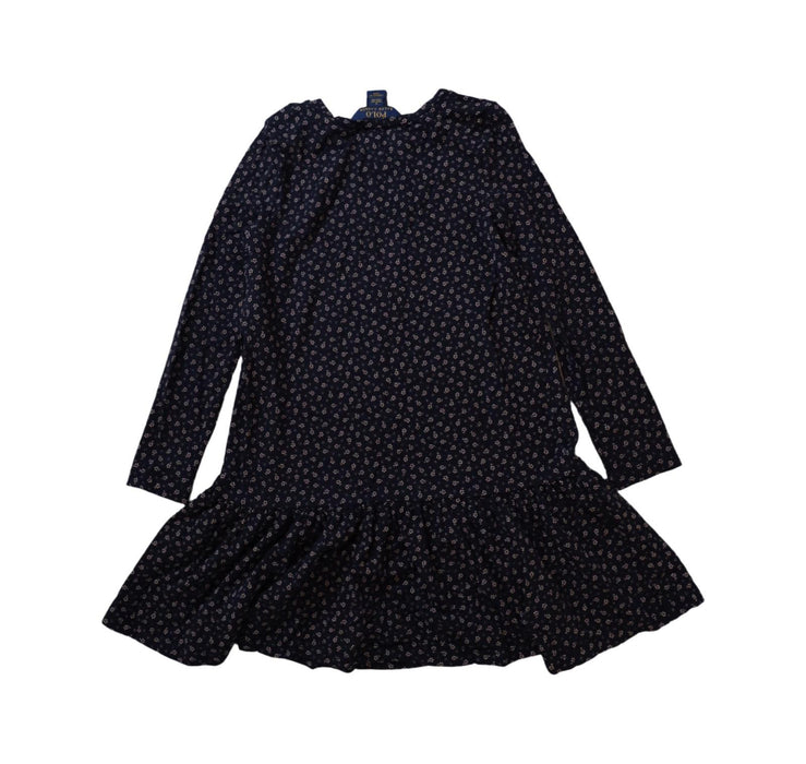 A Navy Long Sleeve Dresses from Polo Ralph Lauren in size 6T for girl. (Back View)