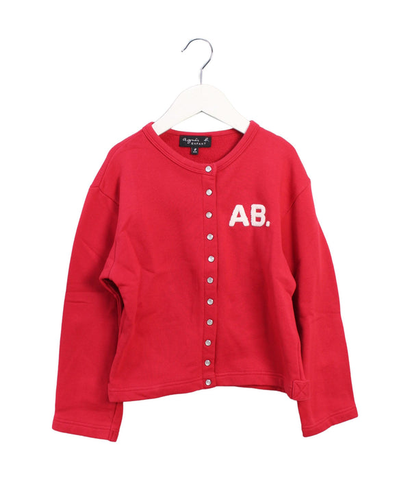 A Red Cardigans from Agnes b. in size 8Y for girl. (Front View)