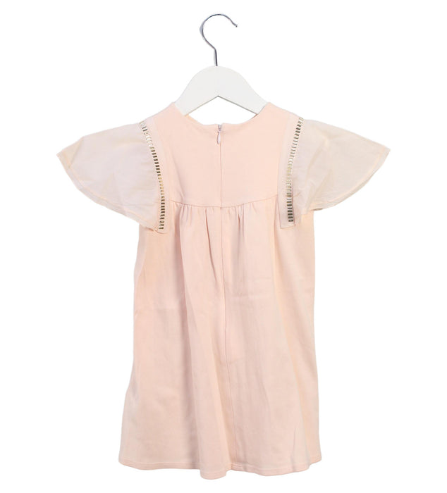 A Peach Short Sleeve Dresses from Chloe in size 3T for girl. (Back View)