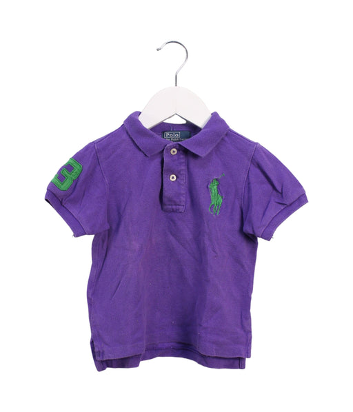 A Purple Short Sleeve Polos from Polo Ralph Lauren in size 2T for girl. (Front View)