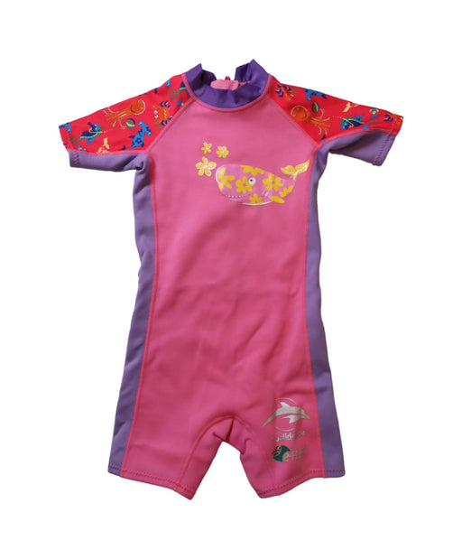 A Pink Wetsuits from Konfidence in size 6-12M for girl. (Front View)