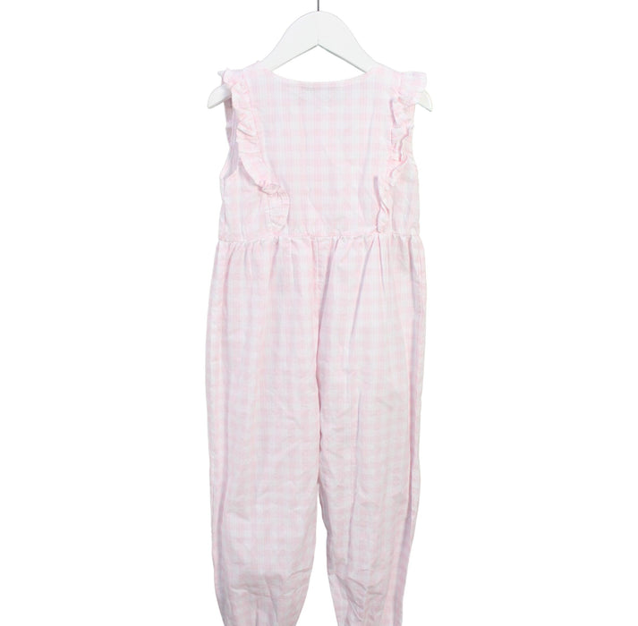 A White Long Overalls from Babidu in size 6T for girl. (Back View)