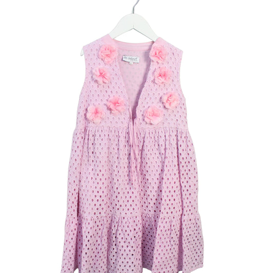 A Pink Sleeveless Dresses from Selini Action in size 8Y for girl. (Front View)