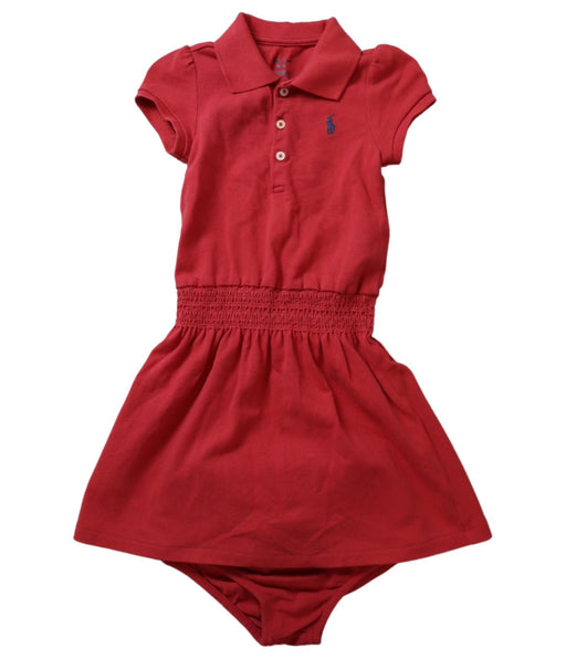 A Red Short Sleeve Dresses from Ralph Lauren in size 12-18M for girl. (Front View)