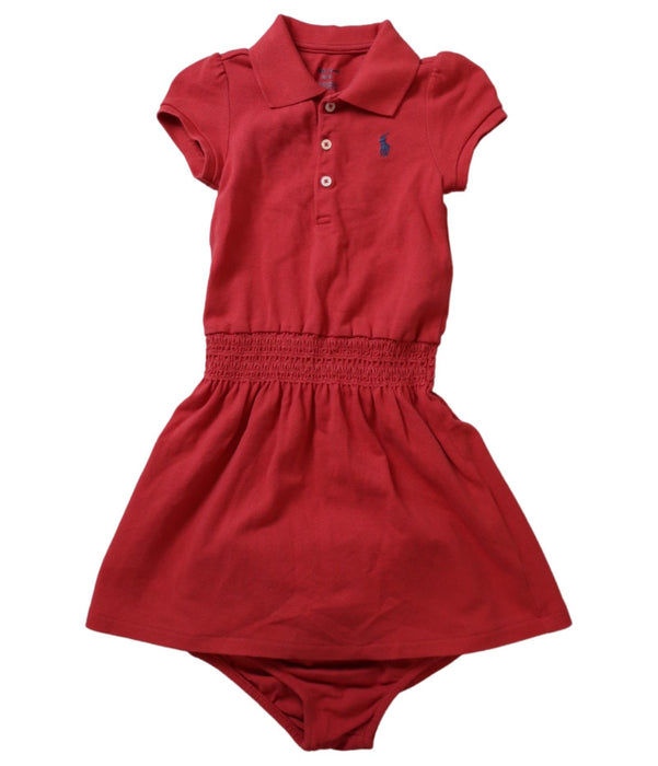 A Red Short Sleeve Dresses from Ralph Lauren in size 12-18M for girl. (Front View)