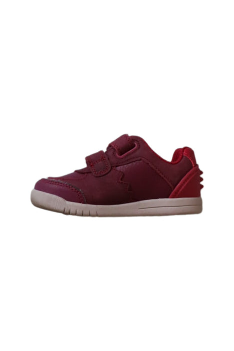 A Burgundy Sneakers from Clarks in size 12-18M for girl. (Back View)