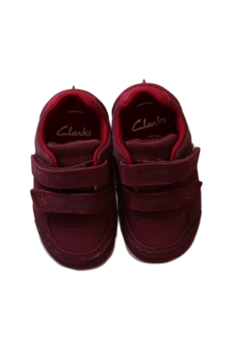 A Burgundy Sneakers from Clarks in size 12-18M for girl. (Front View)