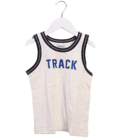 A White Sleeveless Tops from Crewcuts in size 4T for boy. (Front View)