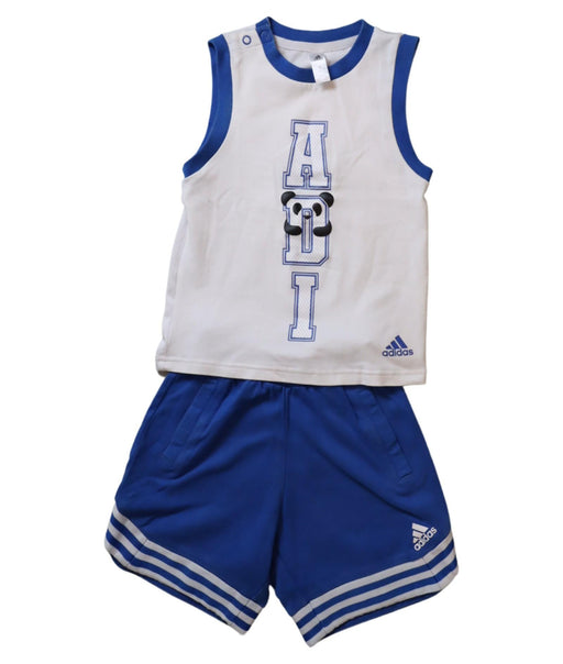 A Blue Shorts Sets from Adidas in size 2T for boy. (Front View)