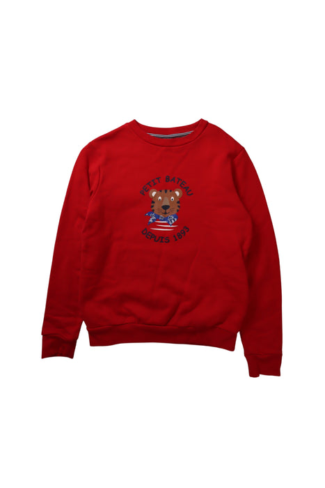 A Red Crewneck Sweatshirts from Petit Bateau in size 12Y for boy. (Front View)