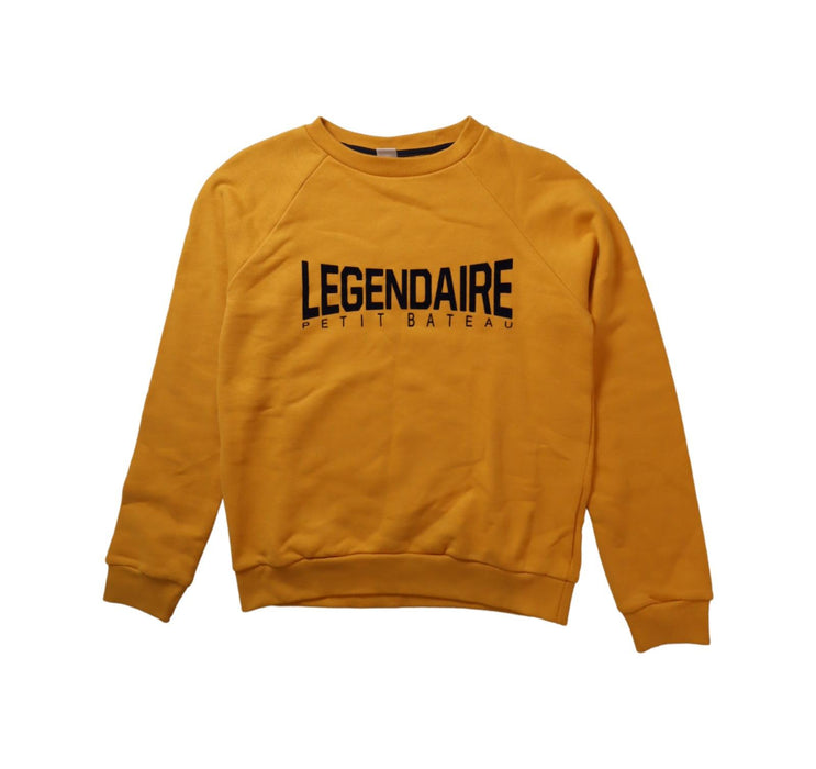 A Yellow Crewneck Sweatshirts from Petit Bateau in size 12Y for boy. (Front View)