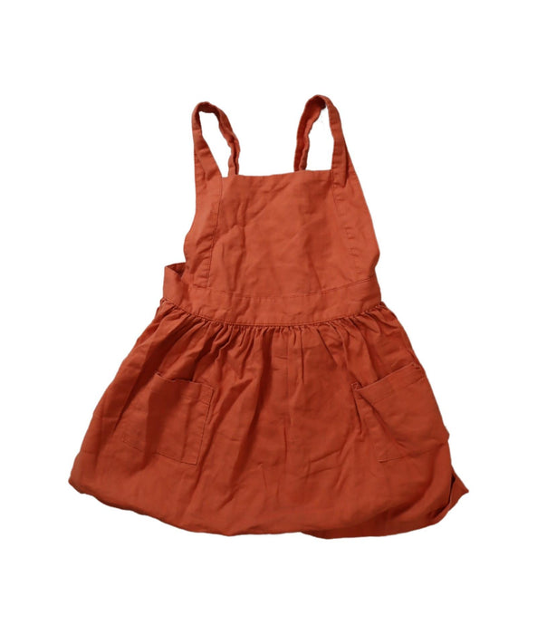 A Orange Overall Dresses from Seed in size 4T for girl. (Front View)