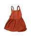 A Orange Overall Dresses from Seed in size 4T for girl. (Front View)