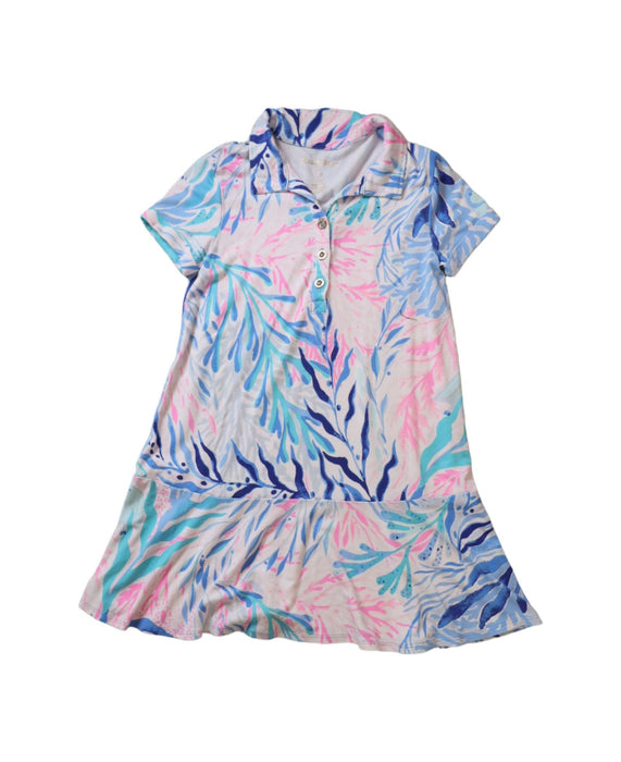 A Blue Short Sleeve Dresses from Lilly Pulitzer in size 4T for girl. (Front View)