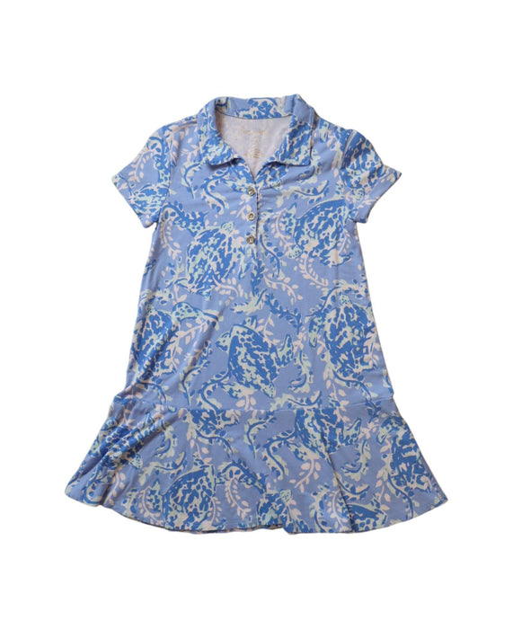 A Blue Short Sleeve Dresses from Lilly Pulitzer in size 4T for girl. (Front View)