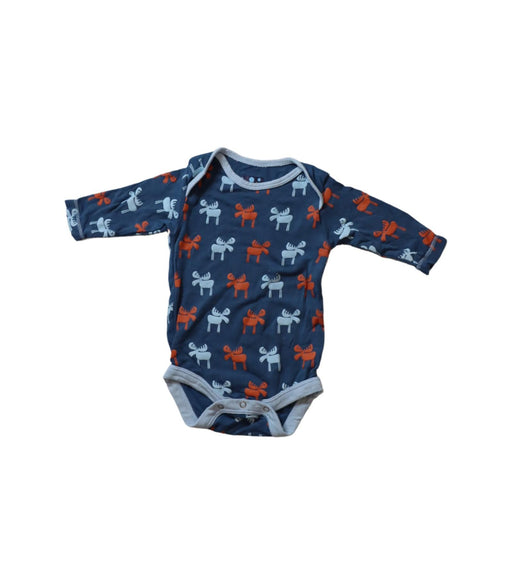 A Blue Long Sleeve Bodysuits from KicKee Pants in size 0-3M for boy. (Front View)