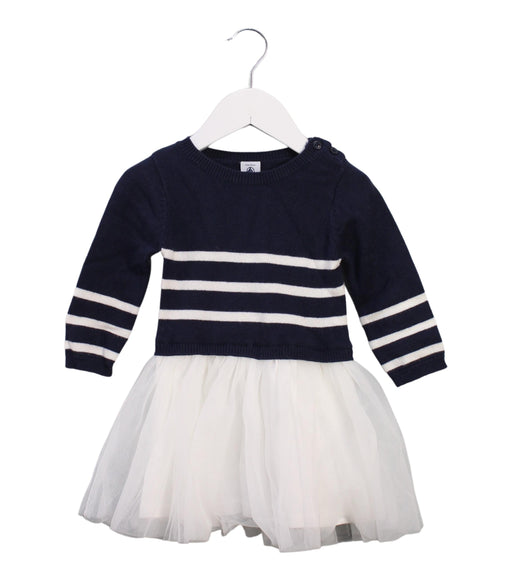 A Black Sweater Dresses from Petit Bateau in size 6-12M for girl. (Front View)