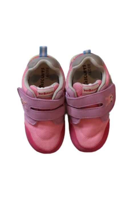 A Pink Sneakers from Miki House in size 4T for girl. (Front View)