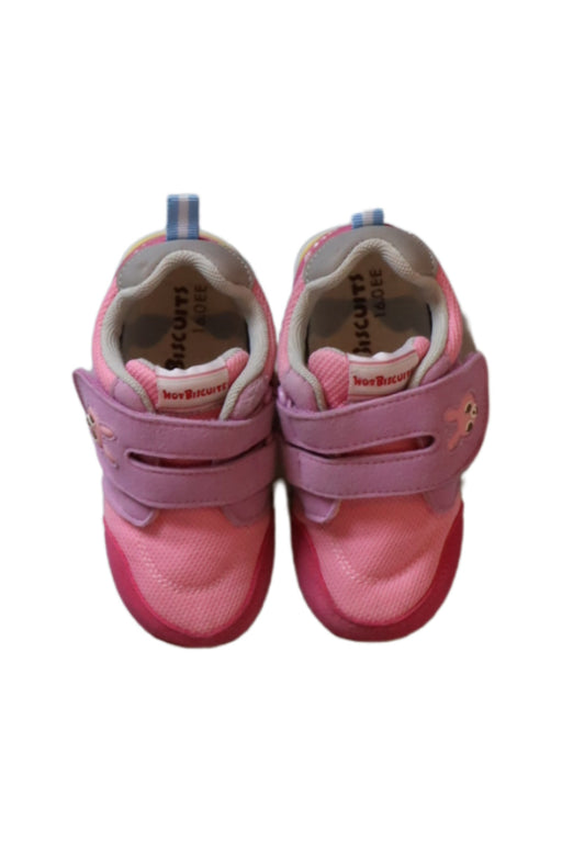 A Pink Sneakers from Miki House in size 4T for girl. (Front View)