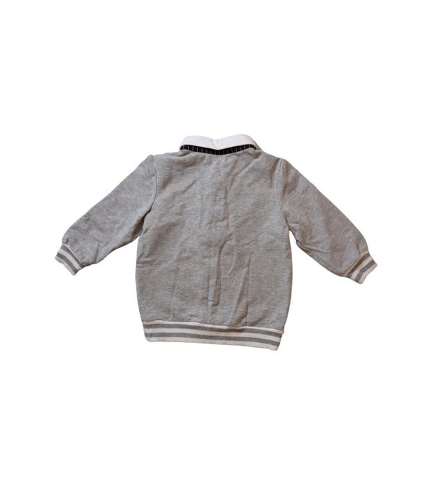 A Grey Long Sleeve Tops from Momonittu in size 3-6M for boy. (Back View)