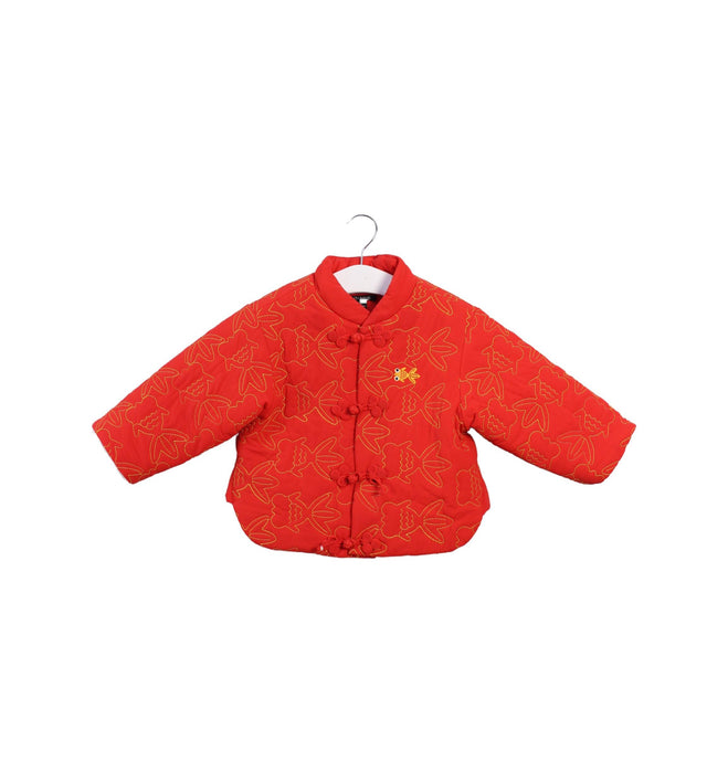 A Red Cardigans from mini kardi in size 2T for girl. (Front View)