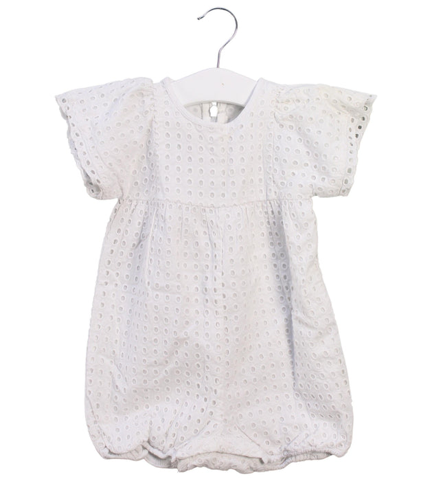 A White Short Sleeve Rompers from Chloe in size 12-18M for girl. (Front View)