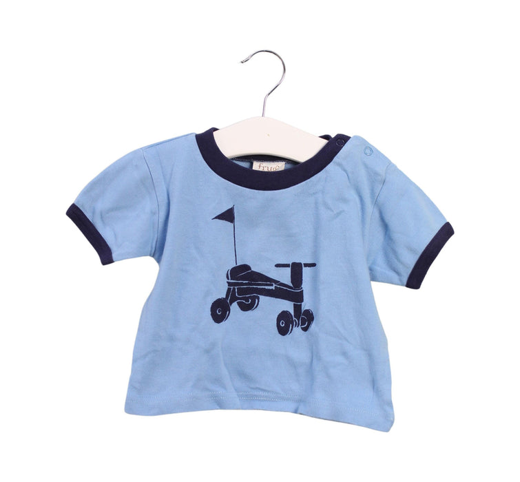 A Blue Short Sleeve Tops from Frugi in size 6-12M for boy. (Front View)