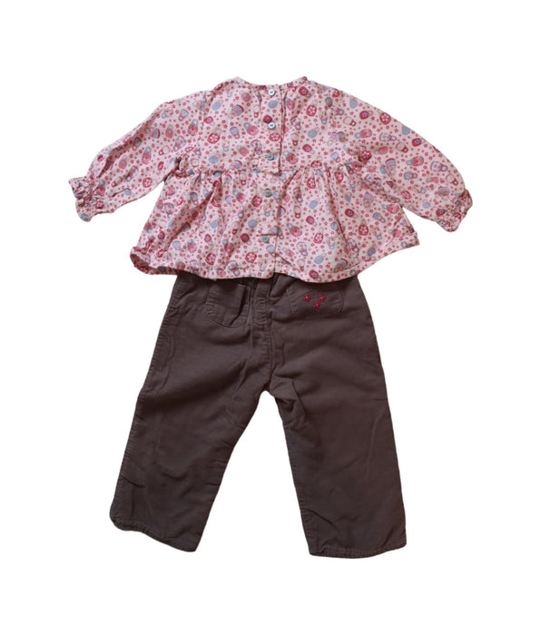 A Brown Pants Sets from Petit Bateau in size 6-12M for girl. (Back View)