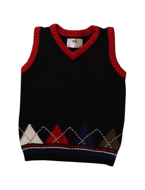 A Black Sweater Vests from Chickeeduck in size 18-24M for boy. (Front View)