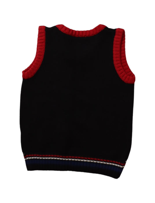 A Black Sweater Vests from Chickeeduck in size 18-24M for boy. (Back View)