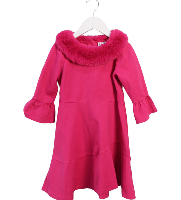 A Red Long Sleeve Dresses from Janie & Jack in size 5T for girl. (Front View)