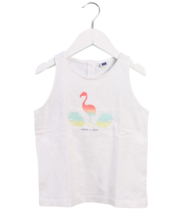 A White Sleeveless Tops from Janie & Jack in size 5T for boy. (Front View)