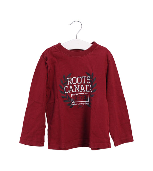 A Red Long Sleeve Tops from Roots in size 3T for boy. (Front View)