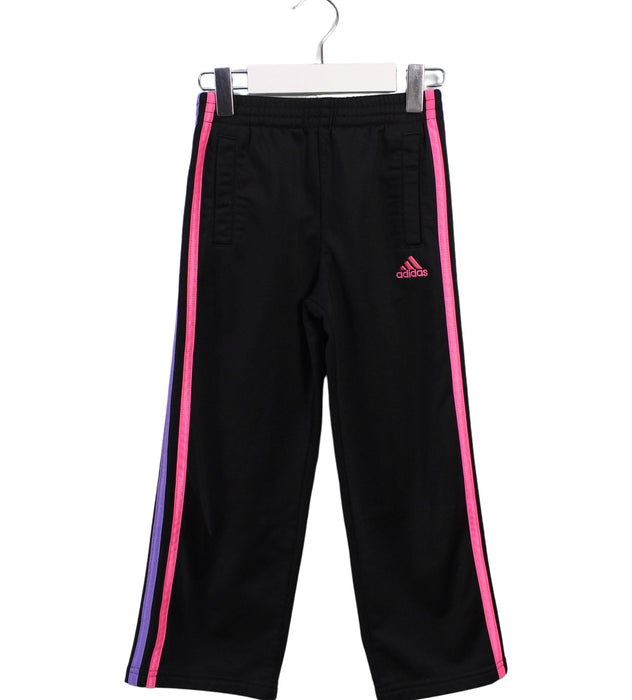 A Black Sweatpants from Adidas in size 5T for girl. (Front View)