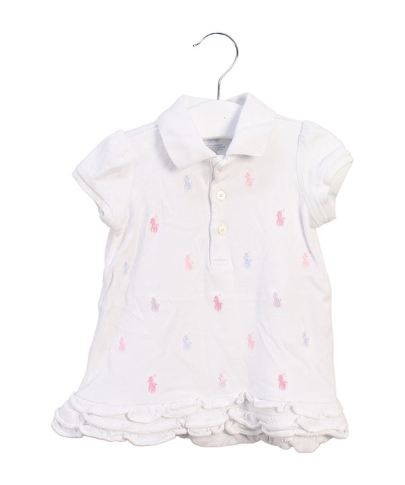 A White Short Sleeve Tops from Ralph Lauren in size 6-12M for girl. (Front View)