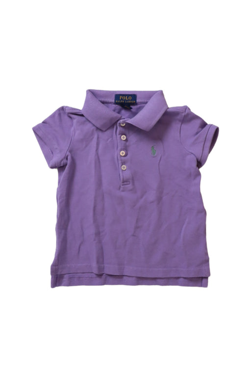 A Purple Short Sleeve Polos from Polo Ralph Lauren in size 3T for girl. (Front View)