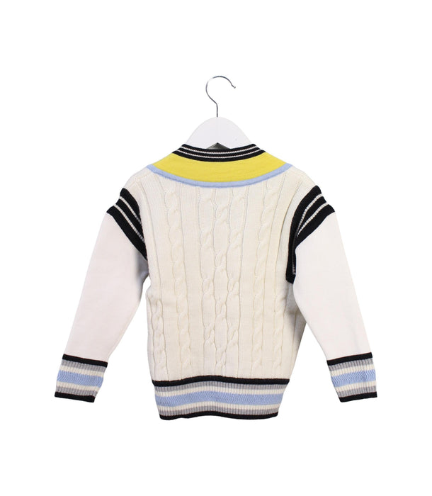 A White Knit Sweaters from Burberry in size 4T for girl. (Back View)