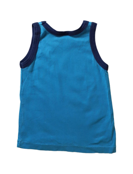 A Blue Sleeveless Tops from Petit Bateau in size 2T for girl. (Back View)