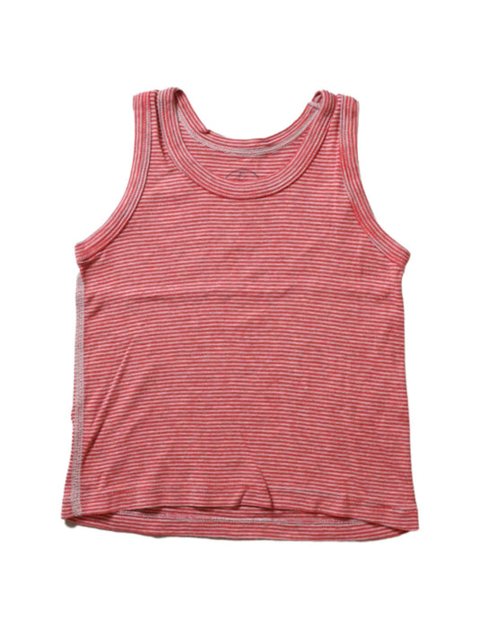 A Red Sleeveless Tops from Petit Bateau in size 2T for girl. (Front View)