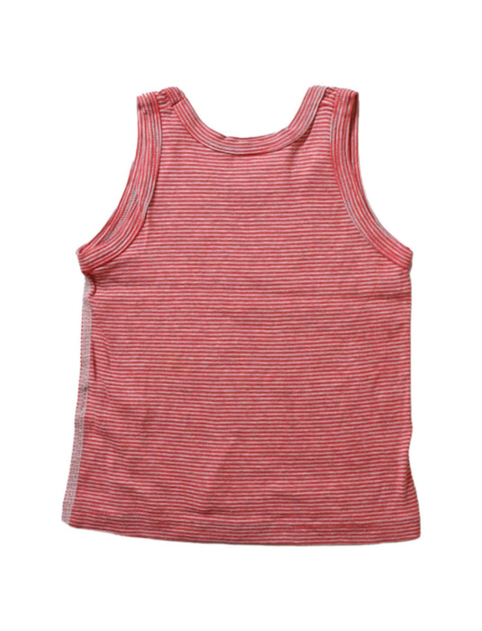 A Red Sleeveless Tops from Petit Bateau in size 2T for girl. (Back View)