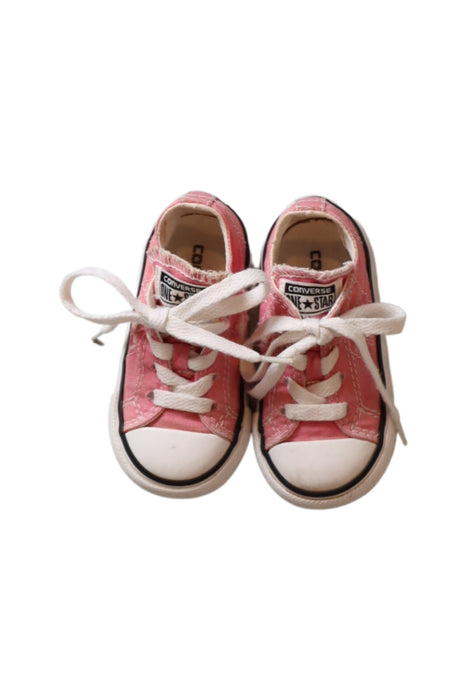 A Pink Sneakers from Converse in size 12-18M for girl. (Front View)