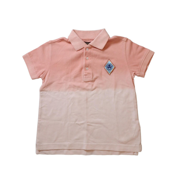 A Pink Short Sleeve Polos from Velveteen in size 6T for boy. (Front View)