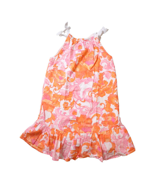 A Orange Sleeveless Dresses from Janie & Jack in size 4T for girl. (Front View)