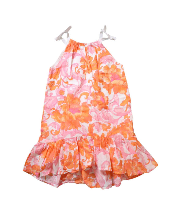 A Orange Sleeveless Dresses from Janie & Jack in size 4T for girl. (Back View)